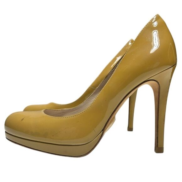 LK Bennet Leather Heels Mustard Yellow High Heels Tan Pumps - Picture 5 of 16